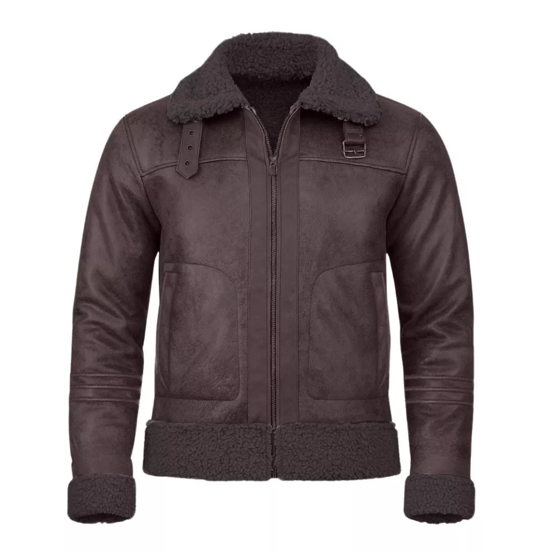 Chaqueta de gamuza color chocolate para hombre con forro de ovejo negro. Ropa de invierno con estilo en Colombia. Mejor precio online.