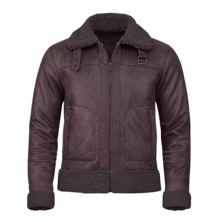Chaqueta de gamuza color chocolate para hombre con forro de ovejo negro. Ropa de invierno con estilo en Colombia. Mejor precio online.