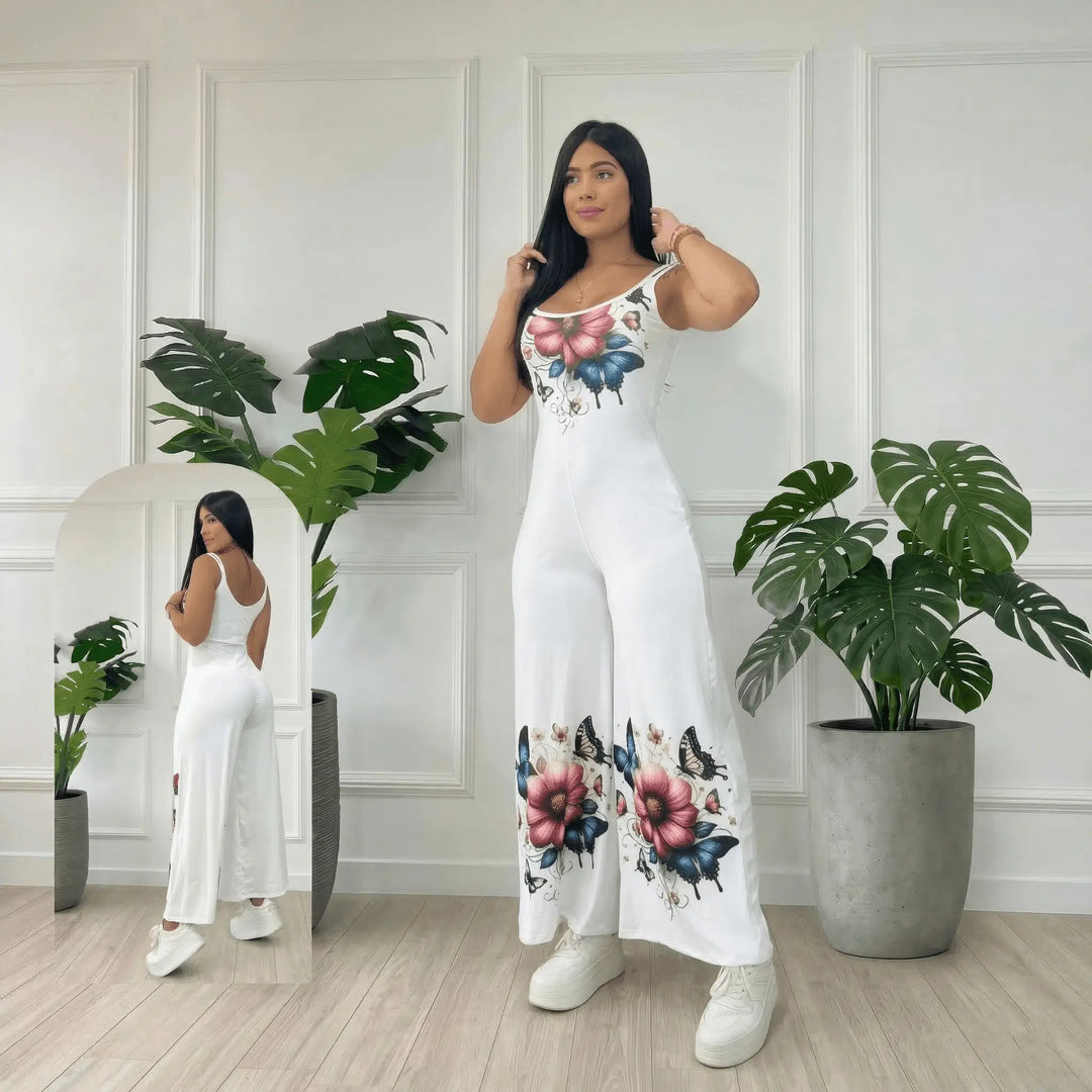 Enterizo estampado Amanda para mujer: corte cómodo y tela ligera y transpirable, look casual chic ideal para verano; fácil de combinar con sandalias o tenis.