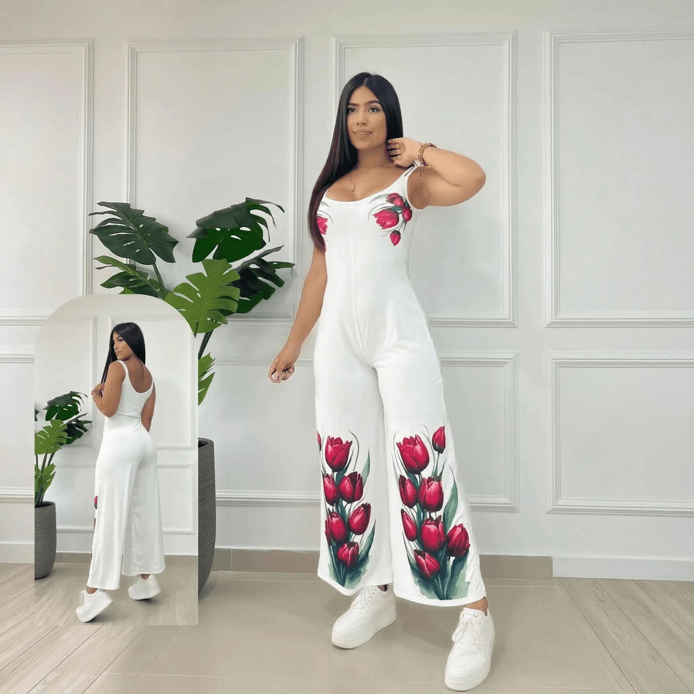 Enterizo estampado para mujer, corte favorecedor y cómodo, tela ligera y transpirable ideal para clima cálido, cintura elástica y bolsillos prácticos, versátil para oficina y día a día, fácil de combinar